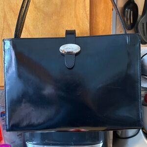 Furla Glossy Black Leather Handbag